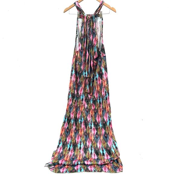 Rotate Birger Christensen Maxi Dress Colorful Bright Medium Halter Vacation - Picture 4 of 11